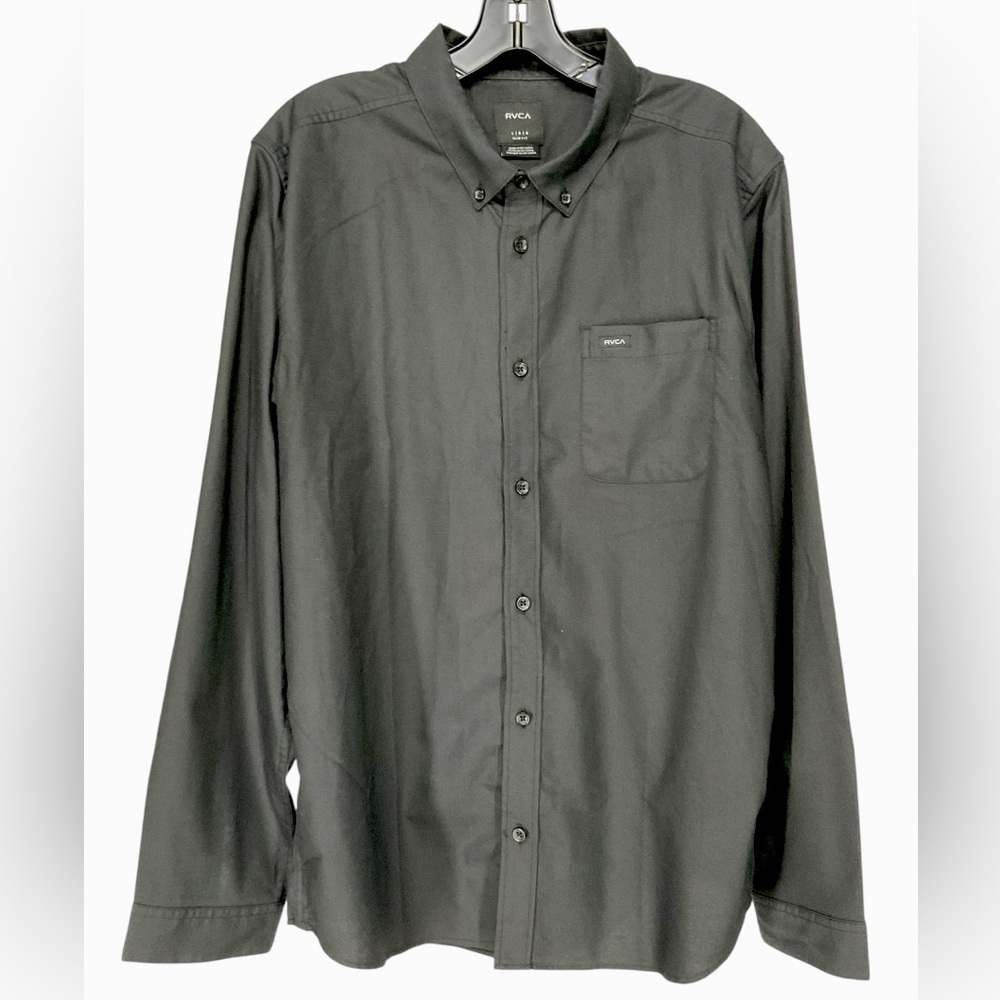 RVCA / Black Button Down Dress Shirt / Large